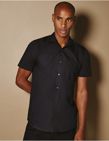 KUS-KK141-Mens Tailored Fit Poplin Shirt Short Sleeve